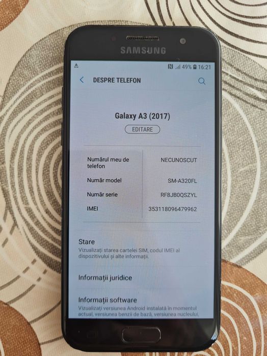 Samsung galaxy A3 2017. In stare ft bună
