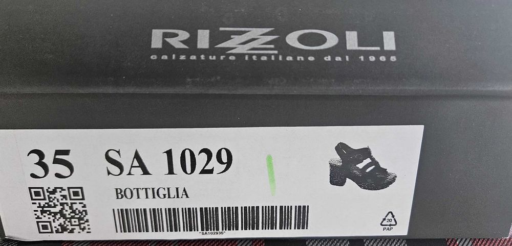 Sandale piele Rizzoli,culoare verde, marime 35, in conditii foarte bune