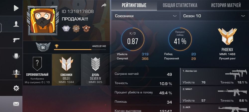 Продаю аккаунт в стандофф 2!!!