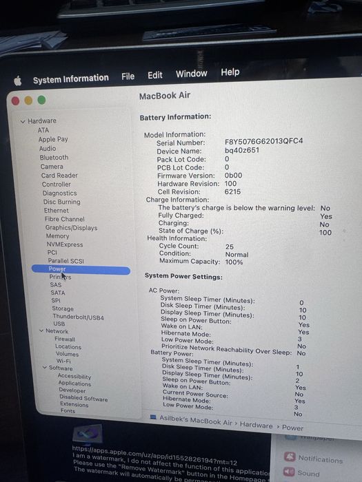 Macbook air m2 16/256