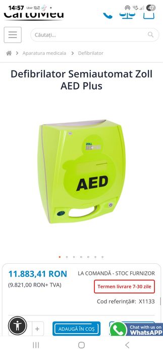 ZOLL AED PLUS defilibrator semiautomat cu electrozi