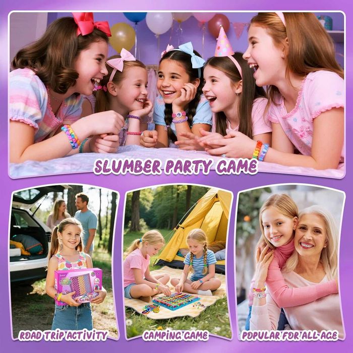 Комплект за тъкане и изработка на гривни Sunrad 2 в 1 за момичета