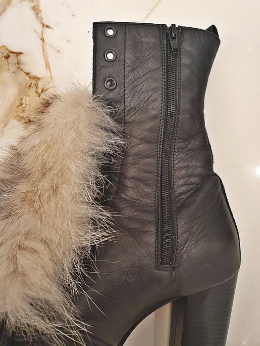 Обувки Бианки с естествен косъм и кожа