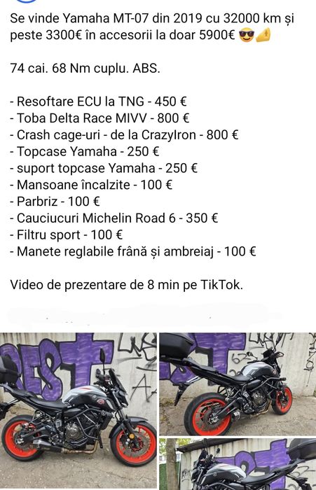Vand Yamaha MT 07