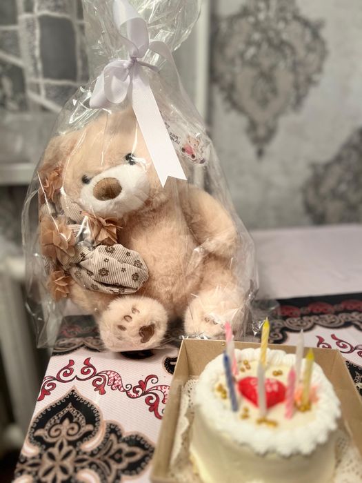 Цветы с мишкой (Бабочка )