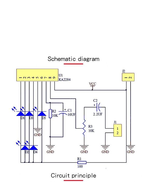 Vu-metru cu 5 leduri Ka2284
