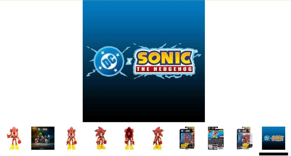 Нов DC x Sonic alias The Flash 6 см оригинална екшън фигурка от Jakks Pacific, много подвижна и детайлна, колекционерска опаковка - Соник като Флаш