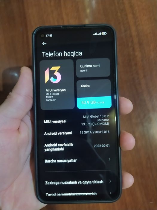 Redmi note 9 telefoni