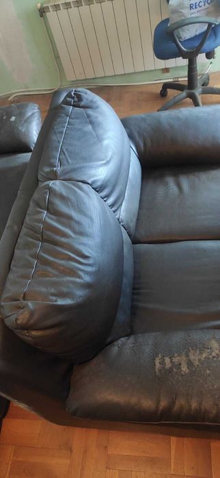 Кожени дивани -кафява еко кожа