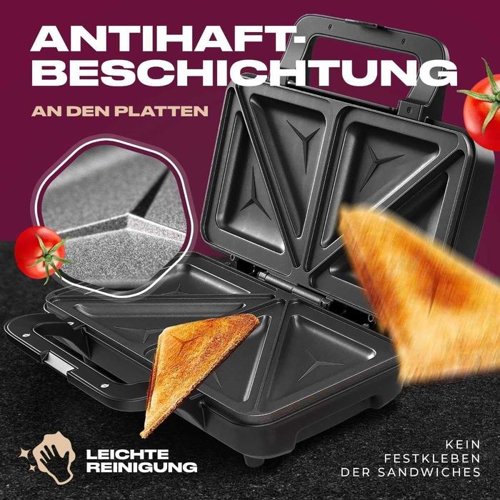 Тостер за сандвичи Proficook 1092, Изключително големи сандвич панели