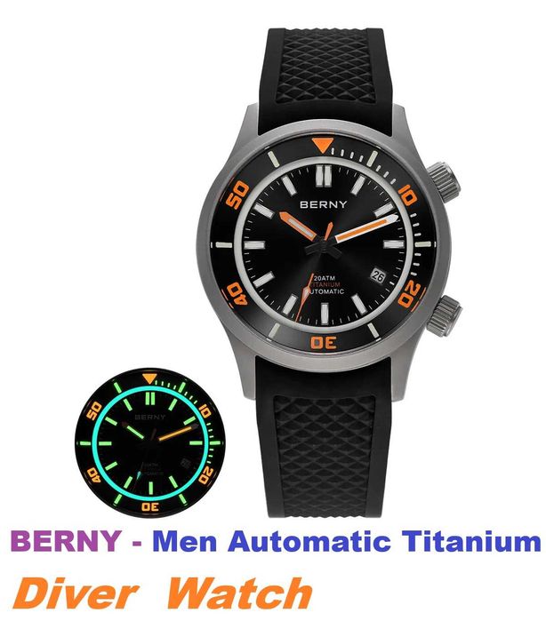 BERNY TITANIUM 2025-Automatic Compressor Diver/Fosfor Activ - 3 culori