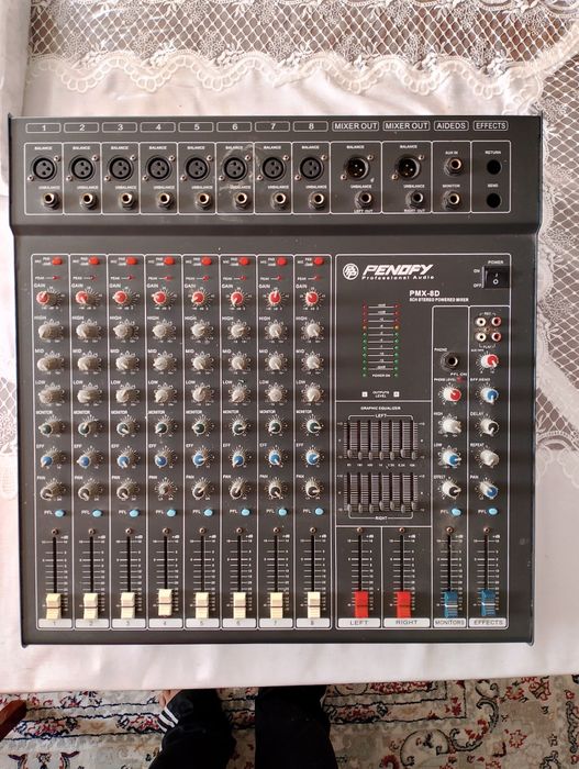 Музыкальная аппаратура, колонки, микшерный пульт, синтизатор, баян