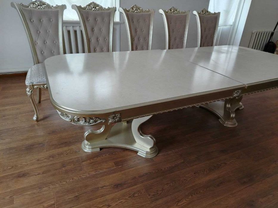 Диван+кресло кожанные-новые, раскладные-БУ. Шкаф, сервант.