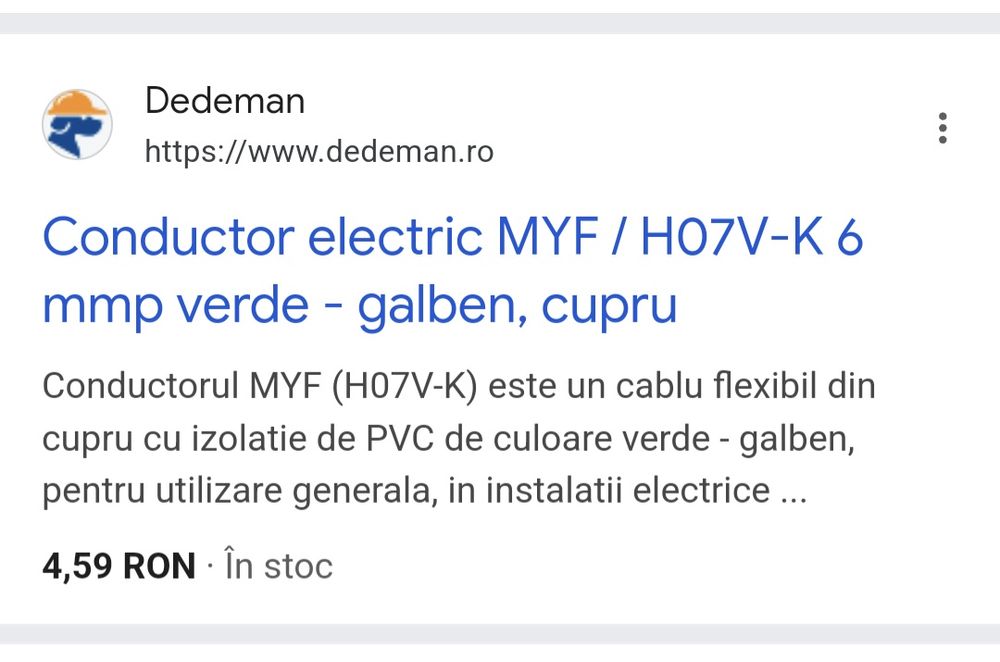 Cablu curent myf 6 și siguranta ex9b125