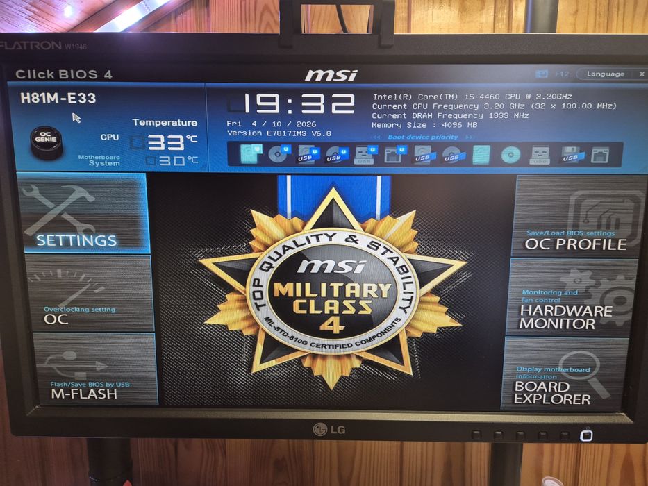 Kit PC i5 4460 + MSI H81M-E33 + 4GB RAM + cooler nou