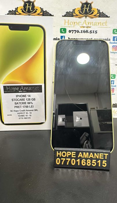 Hope Amanet P3  Iphone 14  Stocare 128 GB  BAT 86%