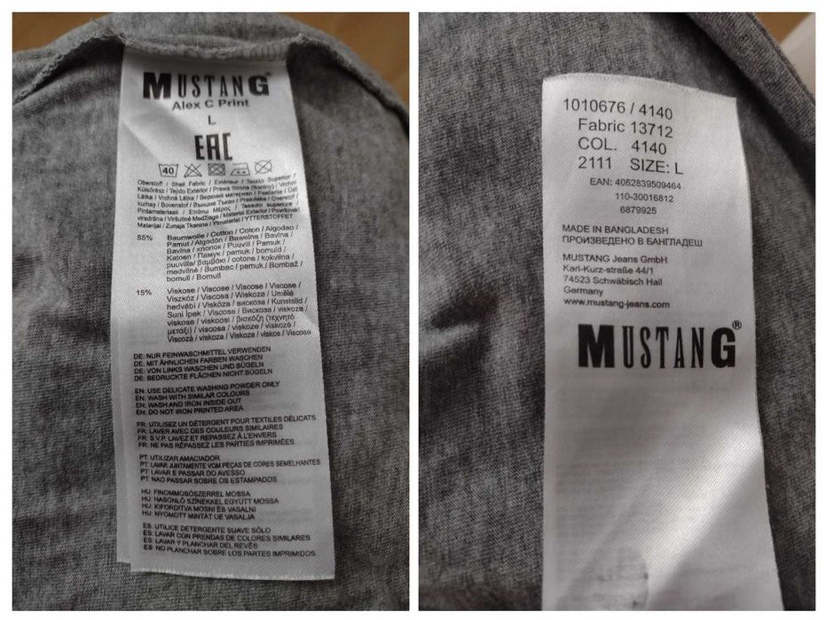 North Face L, Mustang L, Lee XL мъжки тениски