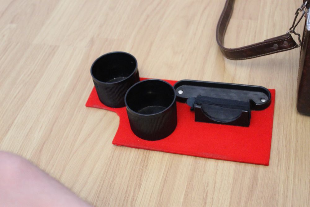 Geanta camera foto Vintage (piele&aluminiu) anii 1950-1970 Japan