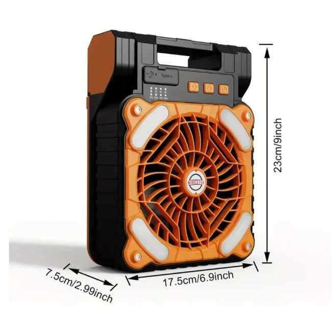 Вентилятор солнечный батареям с фонарям и USB портами Есть доставка