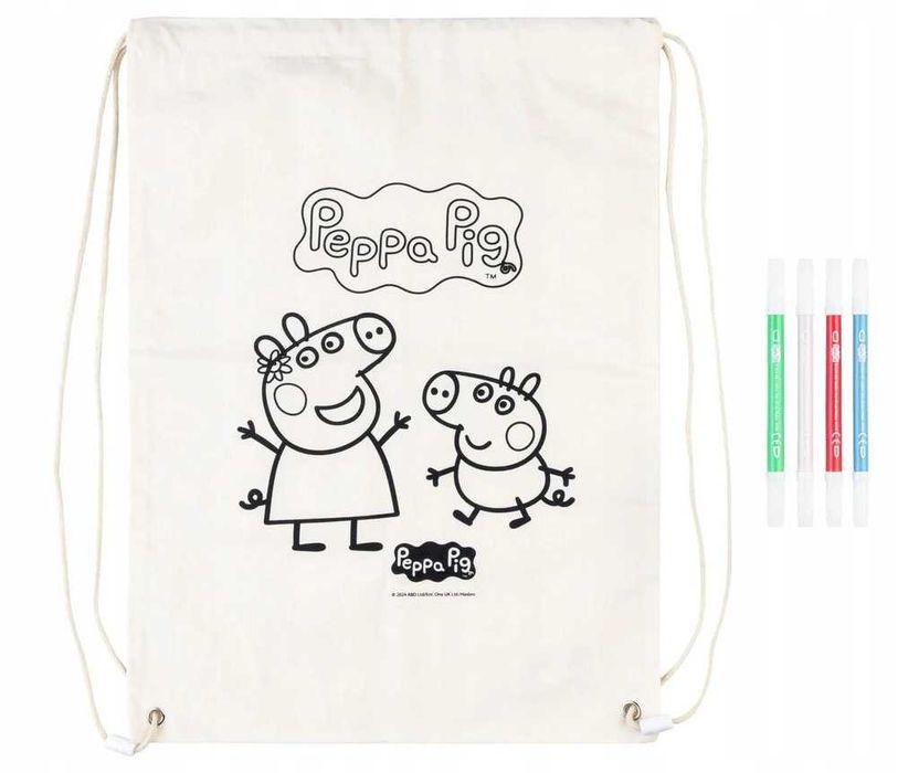 Чанта за оцветяване Peppa Pig с маркери креативна раница Пепа Пиг
