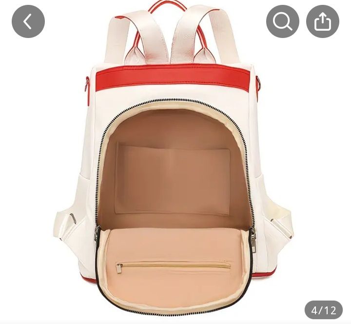 Дамска раница с голямо отделение в нов стил ,съчетание от свежи цветов