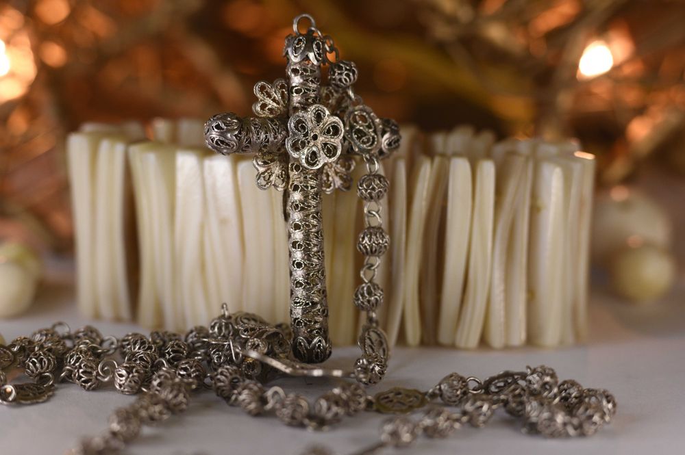 Rozariu argint vintage filigranat – Spania