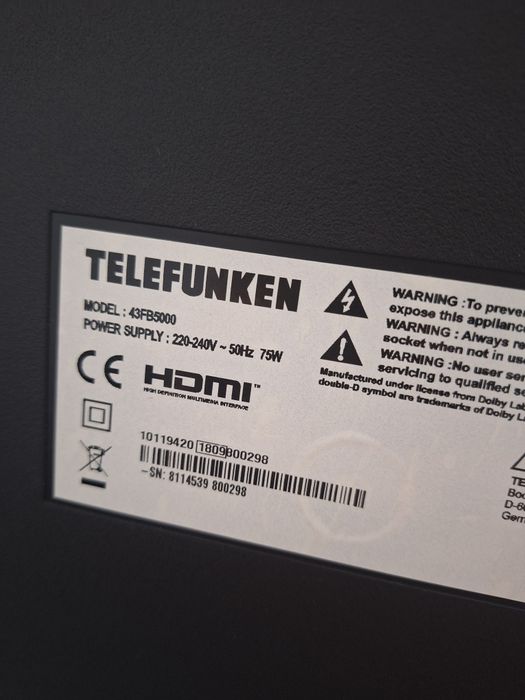 Telefunken  43FB5000  FULL HD Smart