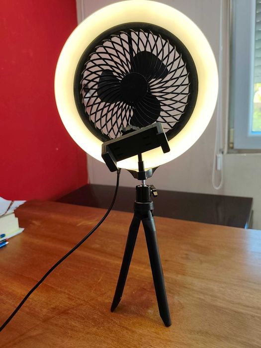 RGB LED лампа, Вентилатор, Трипод, Стойка за телефон