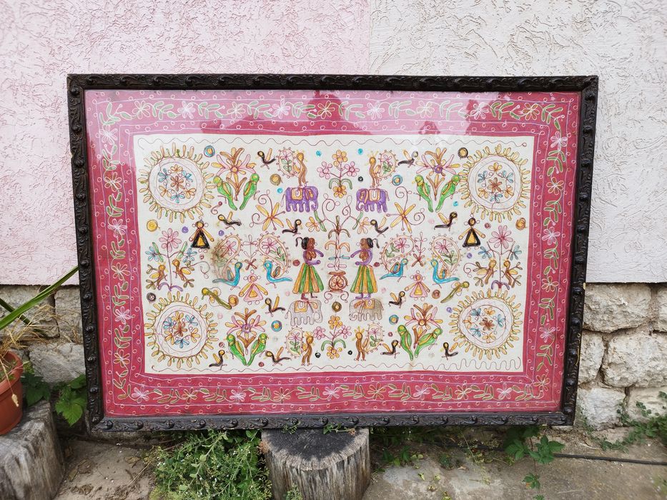 Огромна антикварна бродерия, ръчна изработка