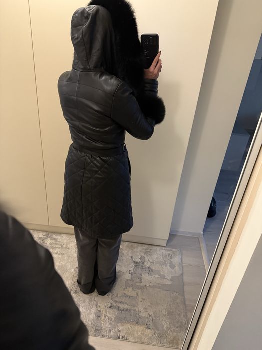 Geaca groasa , piele naturala , balana naturala marime S