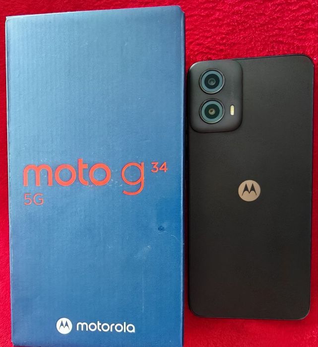 Motorola g34 5G 8+128GB Charcoal black. Като нов