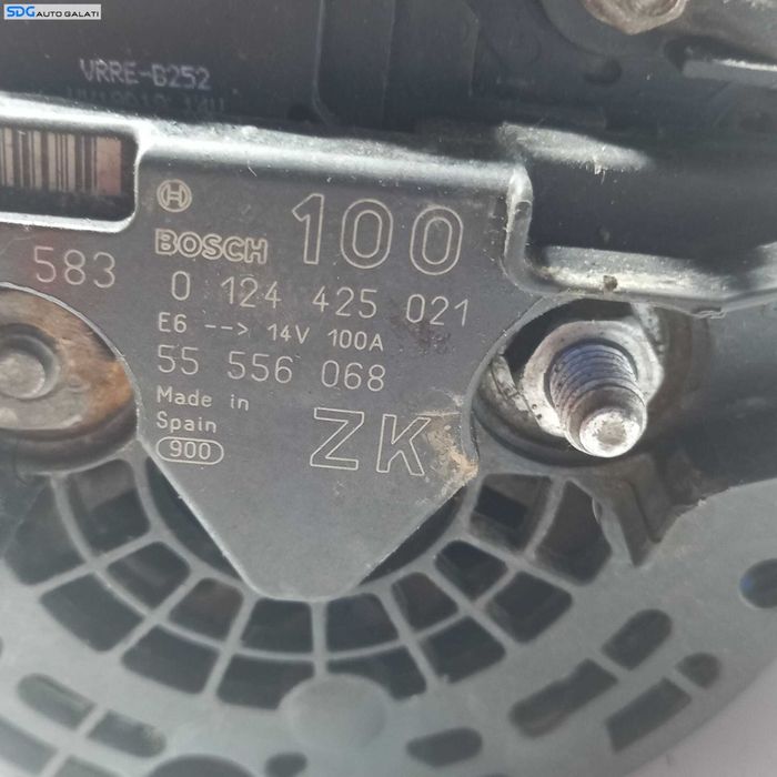 Alternator 100A Opel Astra G 1.4 1998 - 2004 Cod 55556068 0124425021 [2135]