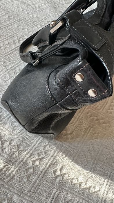 Сумка кожаная черная