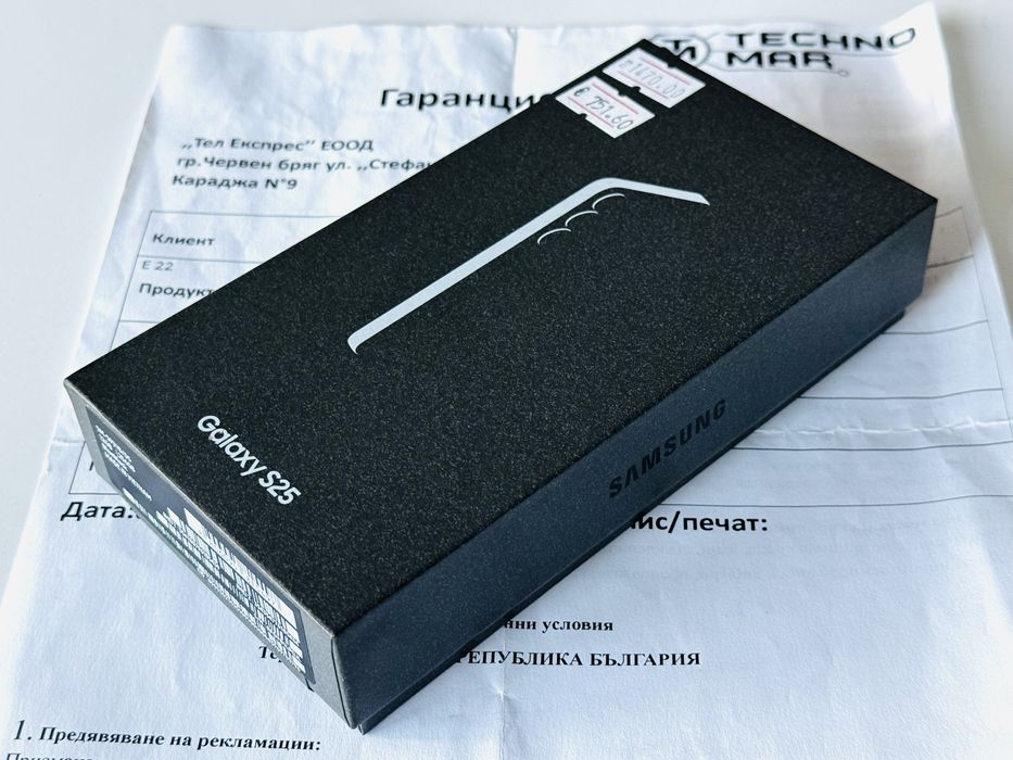 НОВ! Samsung S25 256GB Blueblack Гаранция 2 години