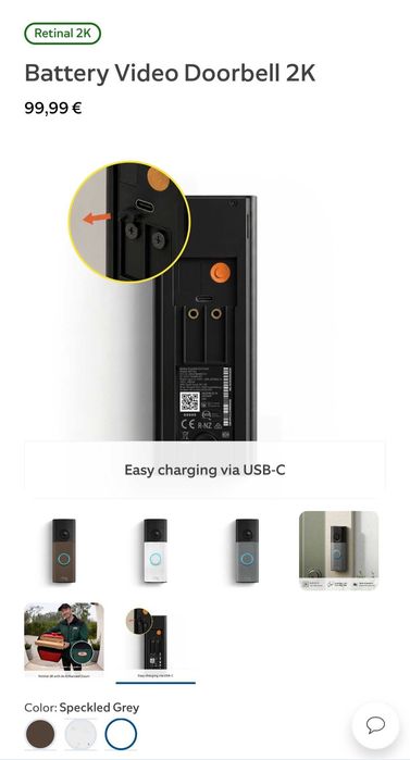 Видео Звънец Ring video doorbell 2K