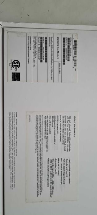 Коробка от MacBook Pro 16 inch