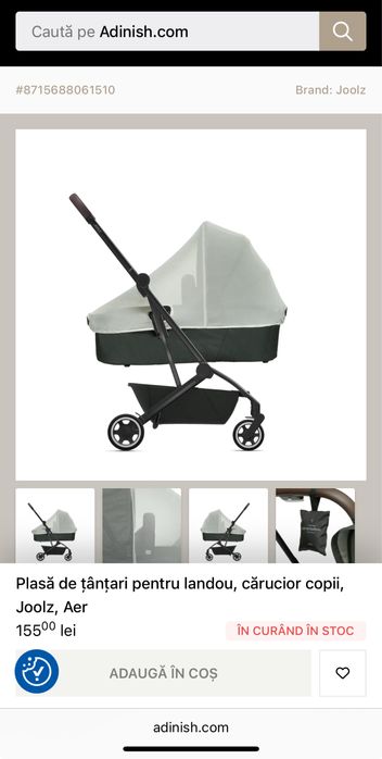 Landou Joolz Aer Plus negru, huse incluse