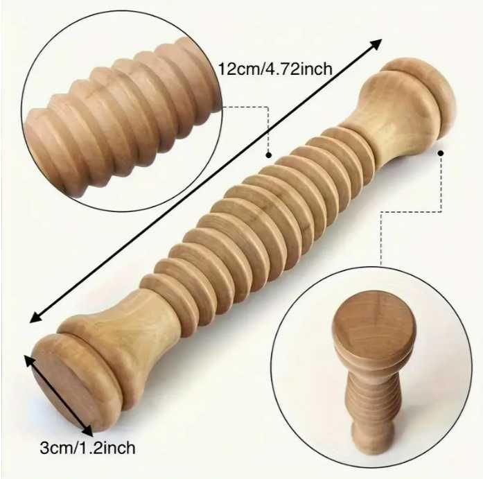 Дървен Терапевтичен Ролер/ въже с ролки/ масажор за крака