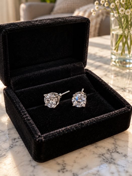 Cercei Moissanite 1.3 CT 5mm VVS1 Argint S925 GRA