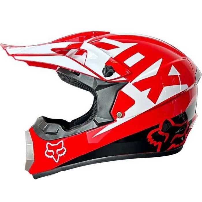 Кросова каска Automat, За мотор, Атв, Вело, S и M размер, Червен-бял