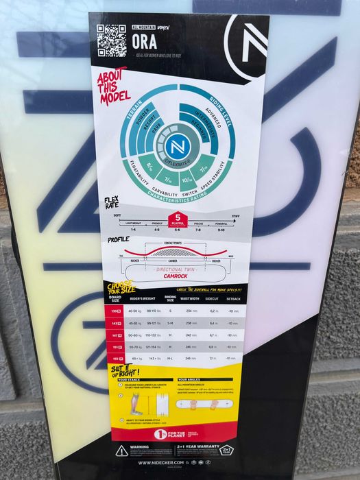 placa noua snowboard nidecker ora series L147