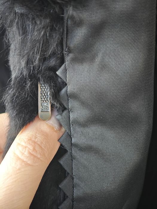 Haină scurtă de blană neagră, iepure, mărimea 38