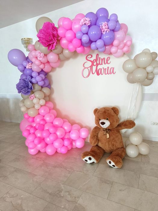 Arcadă baloane/aranjament cristelniță /cifre volumetrice/ paiete