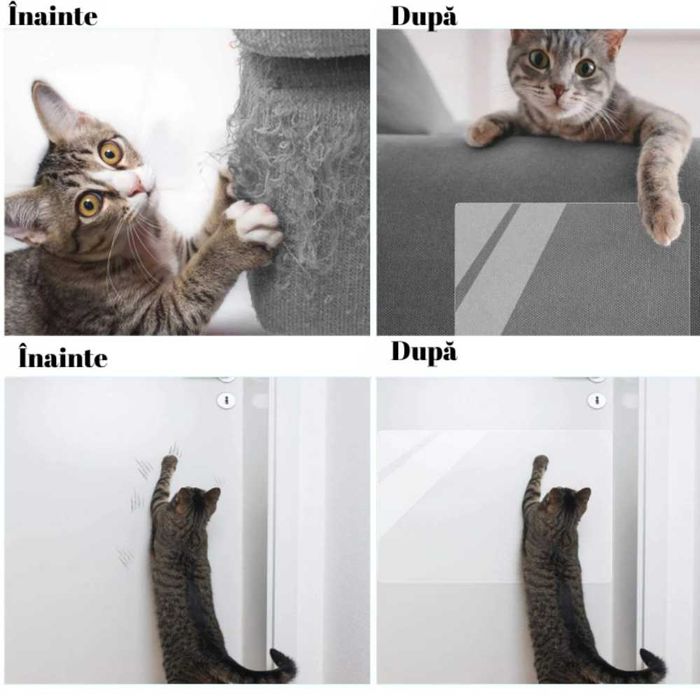 Set 8 Folii de Protectie Mobilier Impotriva Zgarieturilor de Pisici