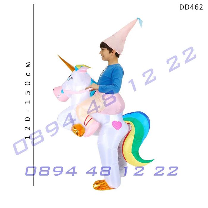 Надуваем парти костюм Еднорог деца възрастни аниматори игри рожден ден