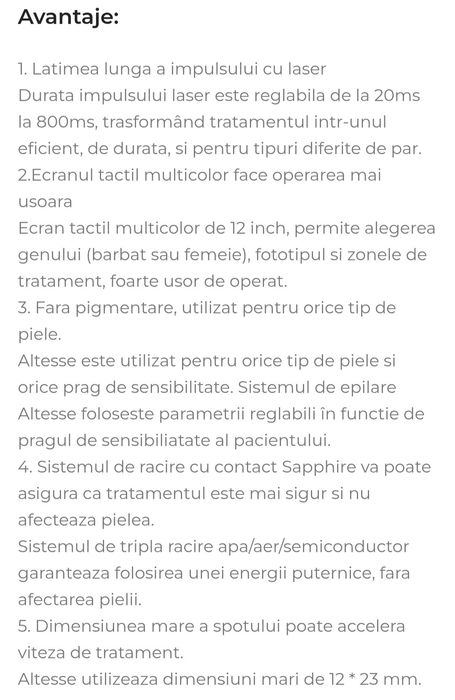 Epilator laser Altesse - Rowe - posibilitate rate , pret cu TVA