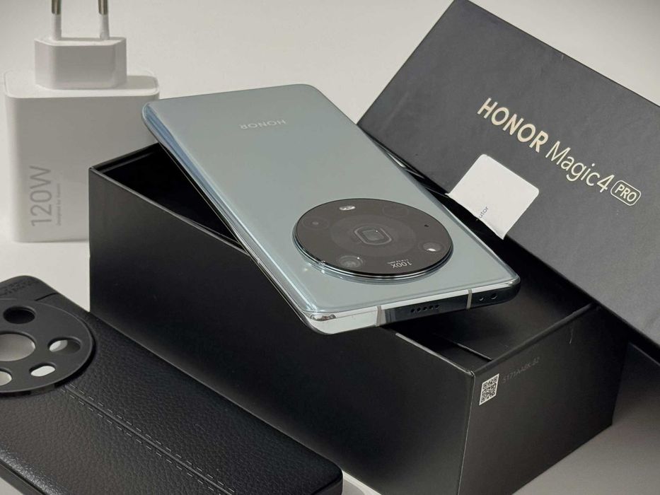 Бартер!Като НОВ! Honor Magic 4 Pro 8/256GB Cyan (Зелен) + 120W