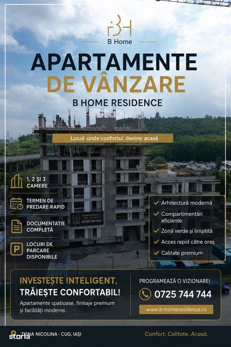 Apartamente noi de vânzare Iași – B Home Residence – Nicolina / CUG