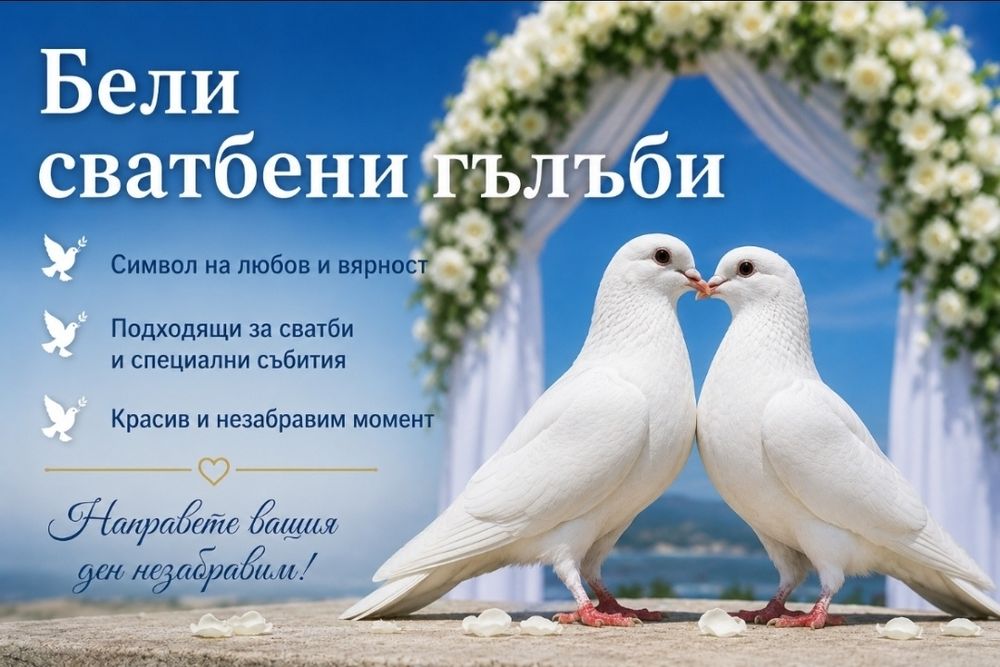 Бели сватбени гълъби