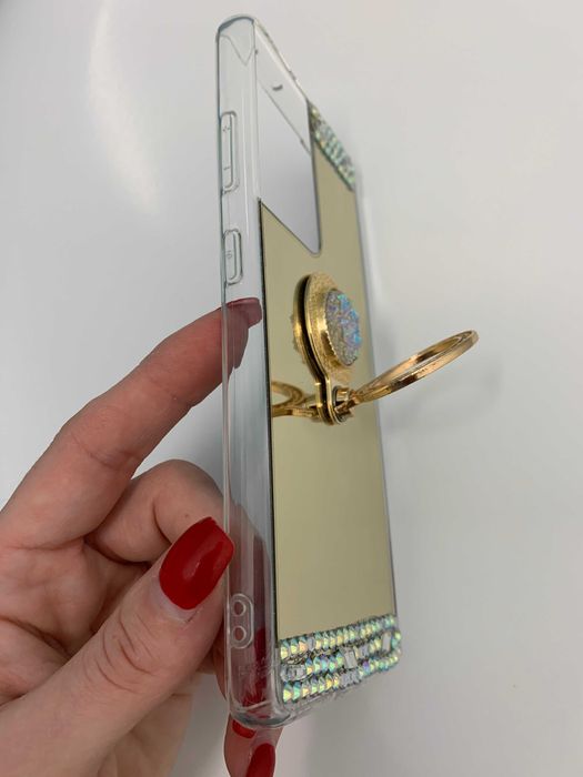 Husa oglinda, pietricele, inel Samsung Galaxy S21 Plus, S21 Ultra 5G